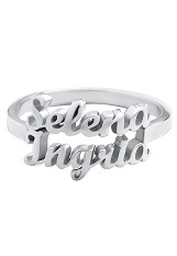 handsome two names plate silver baby ring